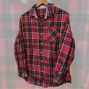 Crown & Ivy Plaid Flannel Women's Red Pink Size Small
